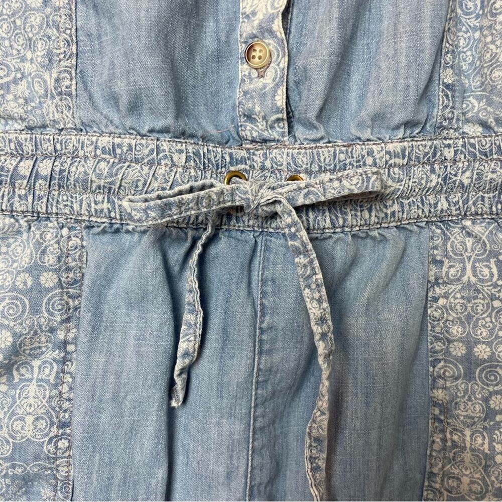 Life In Progress Chambray Button Down Romper W/Fl… - image 7